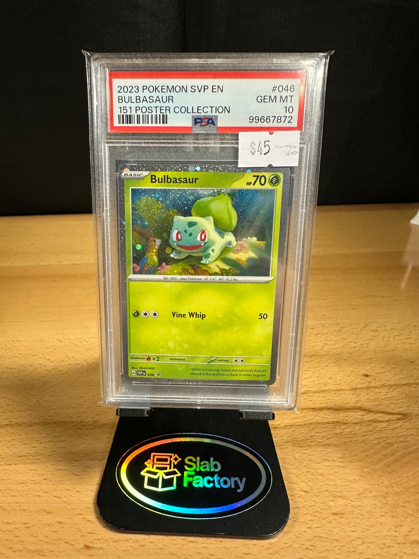 2023 Pokemon Bulbasaur SVP 046 151 Poster PSA 10