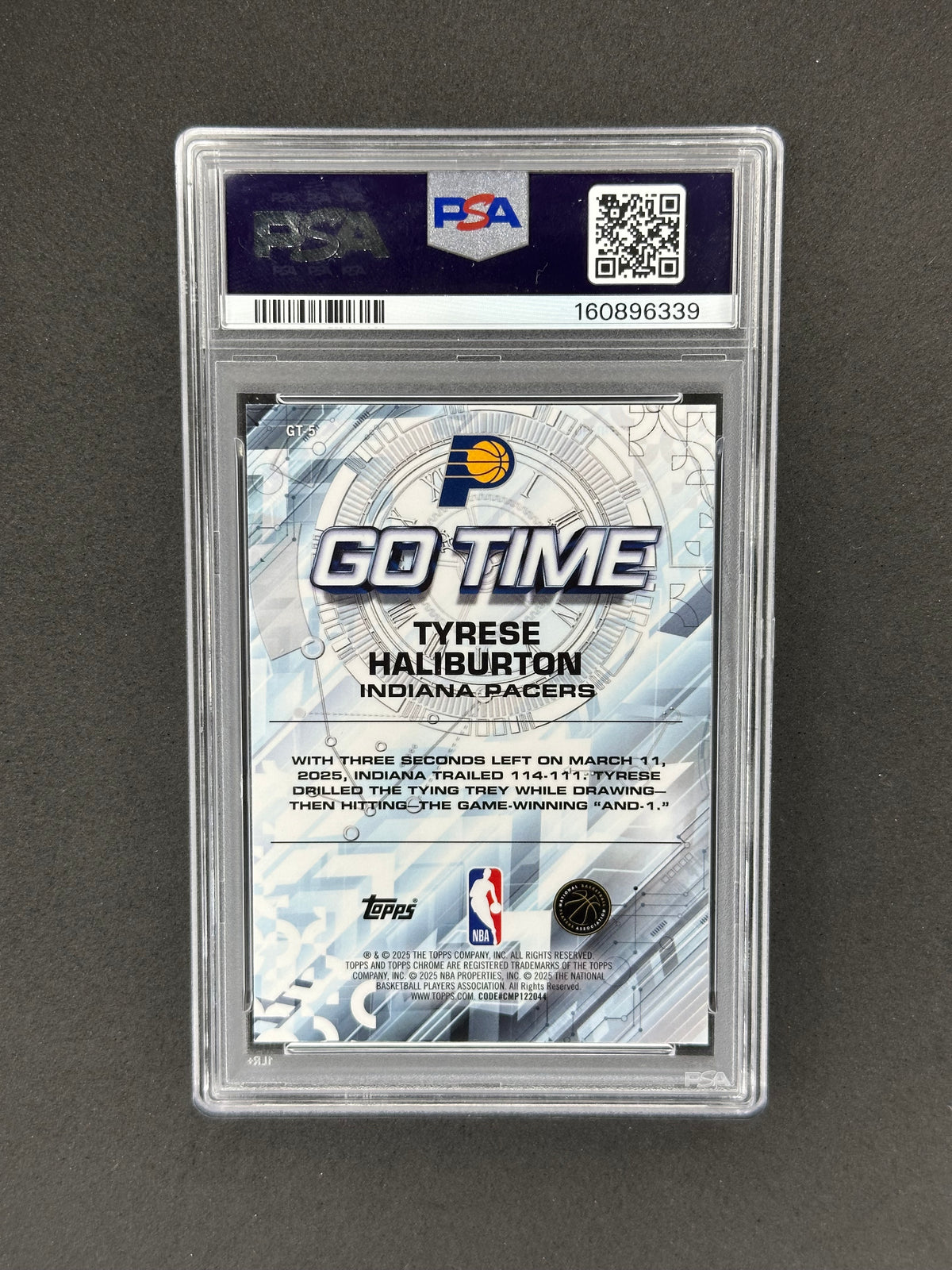 2025 Topps Chrome Tyrese Haliburton #GT-5 Go Time Magenta Refractor #/399 PSA 10