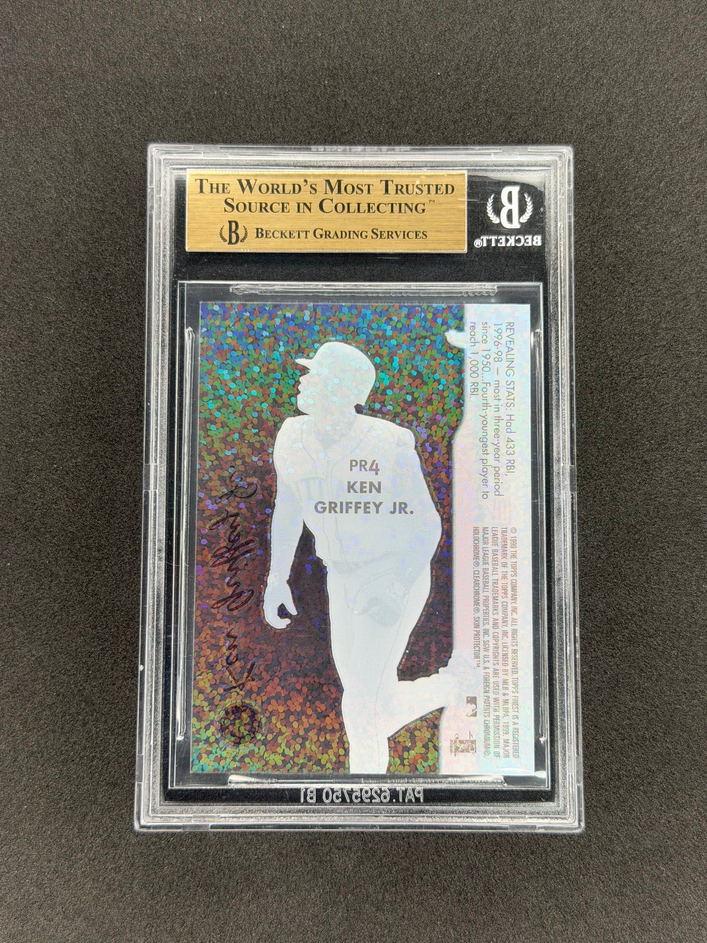 1999 Topps Finest Ken Griffey Jr. Peel and Reveal Sparkle SSP #4 BGS 9.5