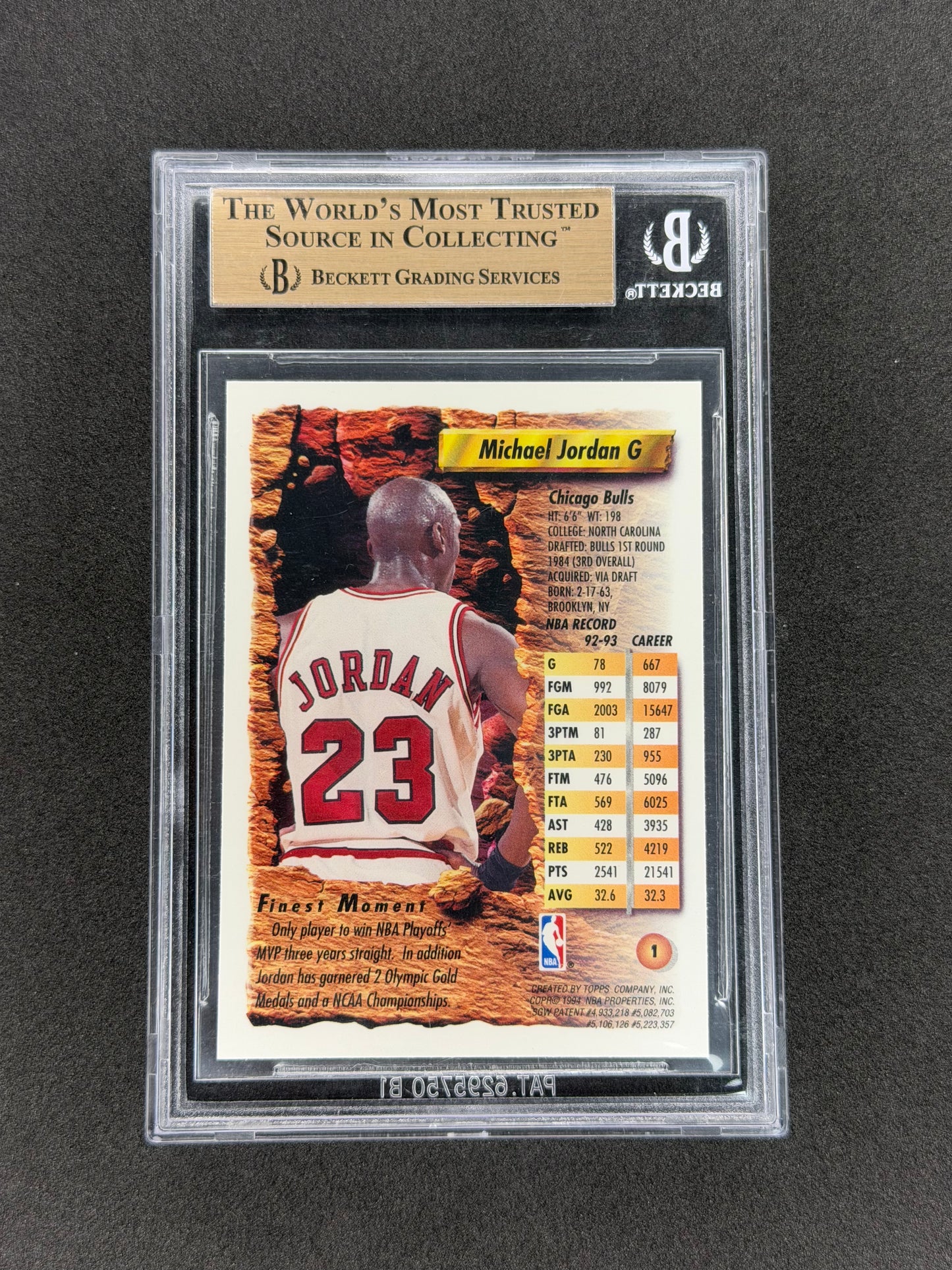 1993-94 Topps Finest Michael Jordan #1 BGS 9.5