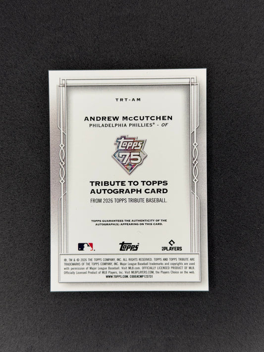 2026 Topps Tribute Andrew McCutcheon TRT-AM Auto Orange #/25