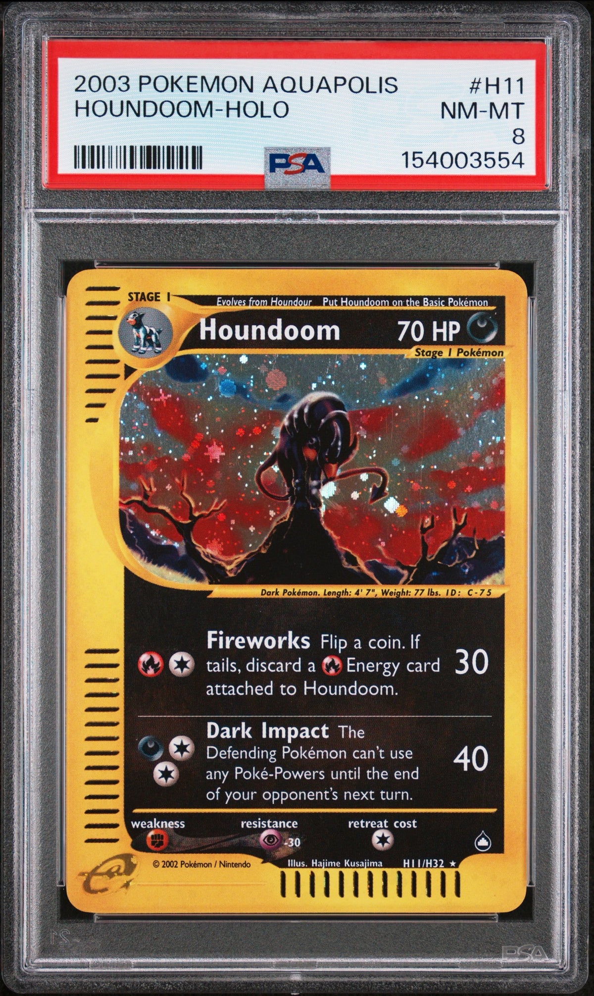 2003 Pokemon Aquapolis Houndoom Holo #H11 PSA 8
