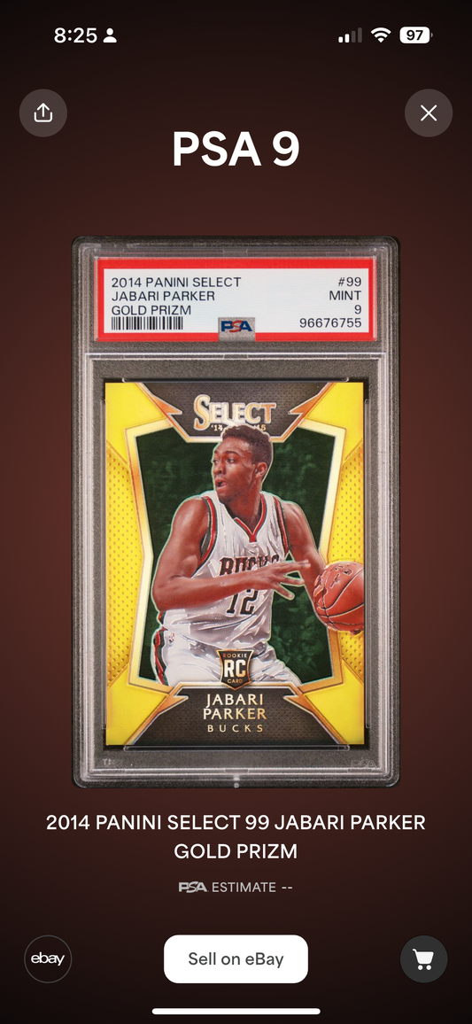 2014 Select Jabari Parker Gold /10 PSA 9