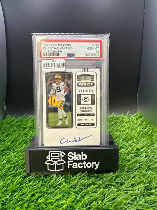 Christian Watson Rookie Ticket PSA 10