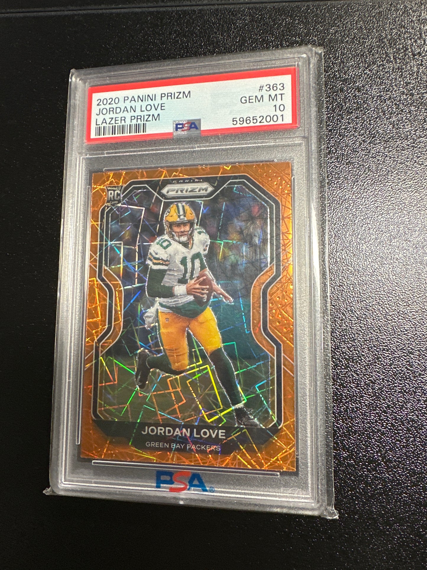 Jordan Love Orange Lazer Prizm PSA 10