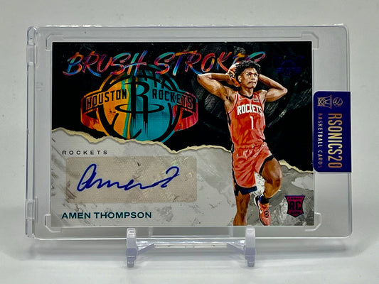 2023-24 Court Kings Amen Thompson Brush Strokes Auto Blue /25