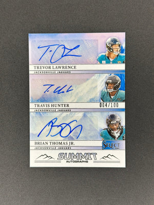 2025 Panini Select Lawrence/Hunter/Thomas Jr. SUA-JAX Summit Autographs #/100