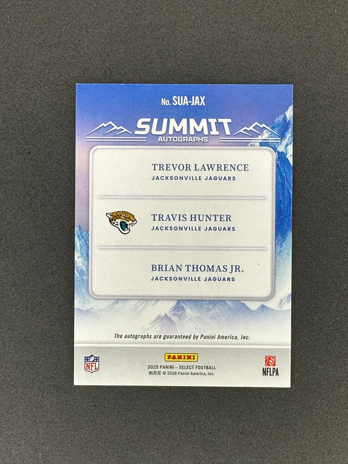 2025 Panini Select Lawrence/Hunter/Thomas Jr. SUA-JAX Summit Autographs #/100
