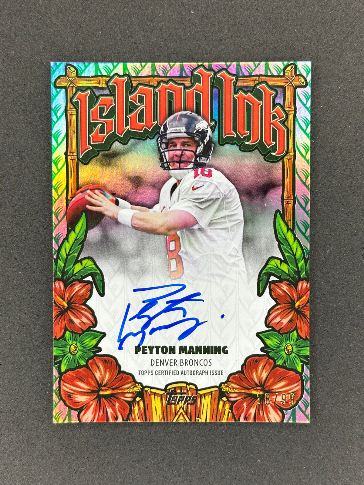 2026 Topps Flagship Peyton Manning II-PM Island Ink Auto #/99