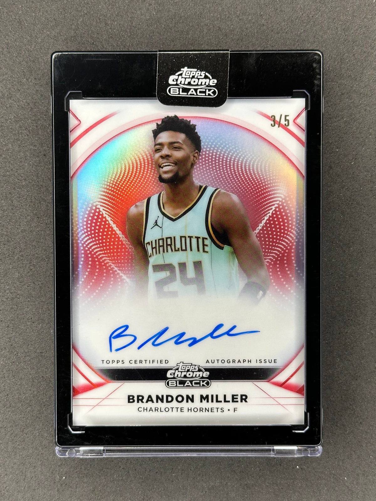 2026 Topps Chrome Black Brandon Miller IA-BM Ivory Auto Red #/5