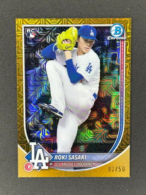2025 Bowman Chrome Roki Sasaki #12 Gold Mojo #/50