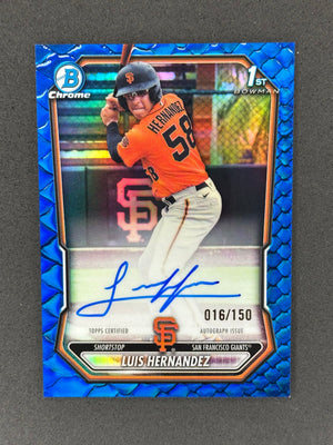 2026 Bowman Chrome Luis Hernandez CPA-LH Blue Reptillian Auto #/150