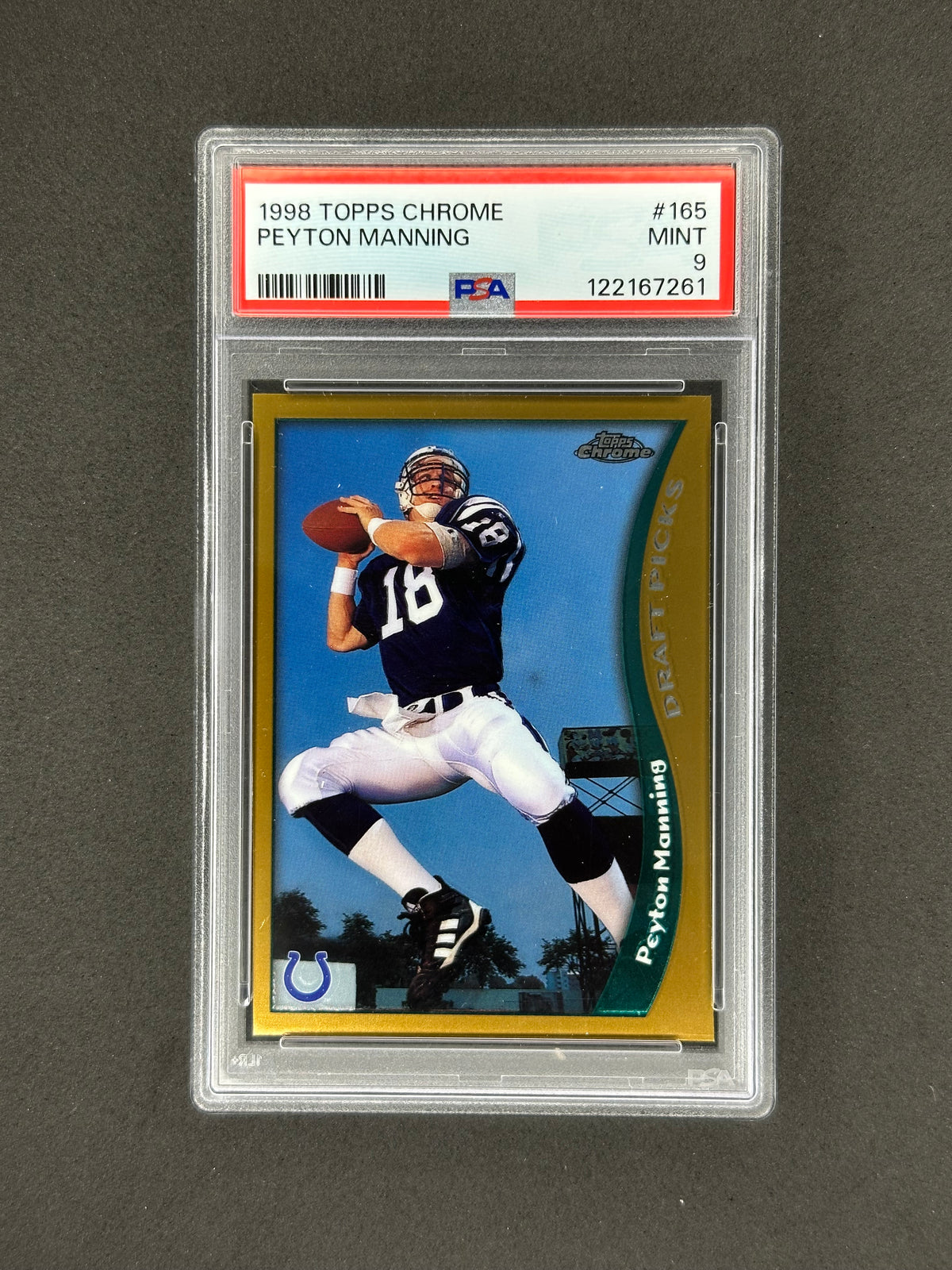 1998 Topps Chrome Draft Picks Peyton Manning #165 PSA 9 RC