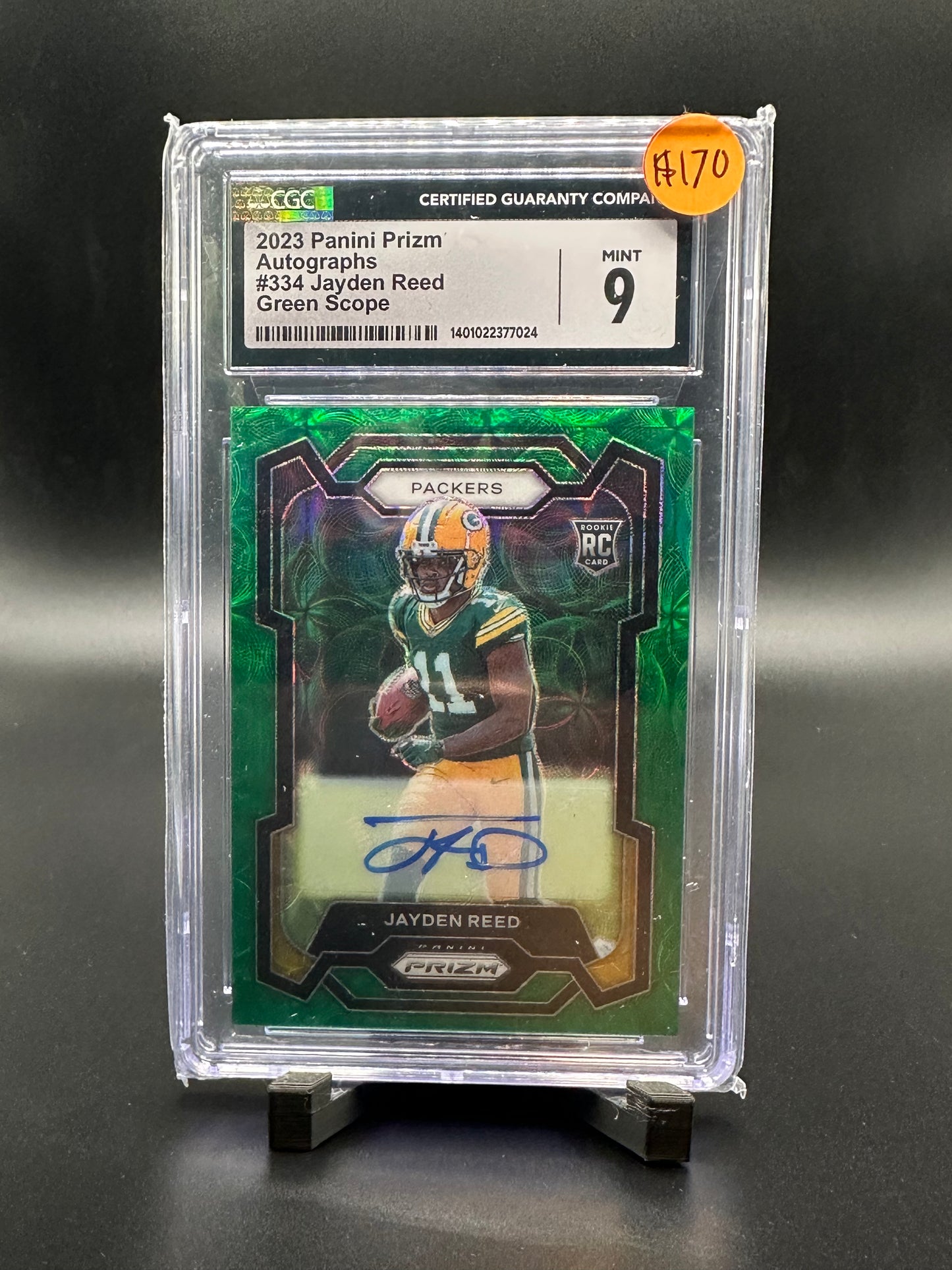 Jayden Reed Prizm Green Scope Auto CGC 9