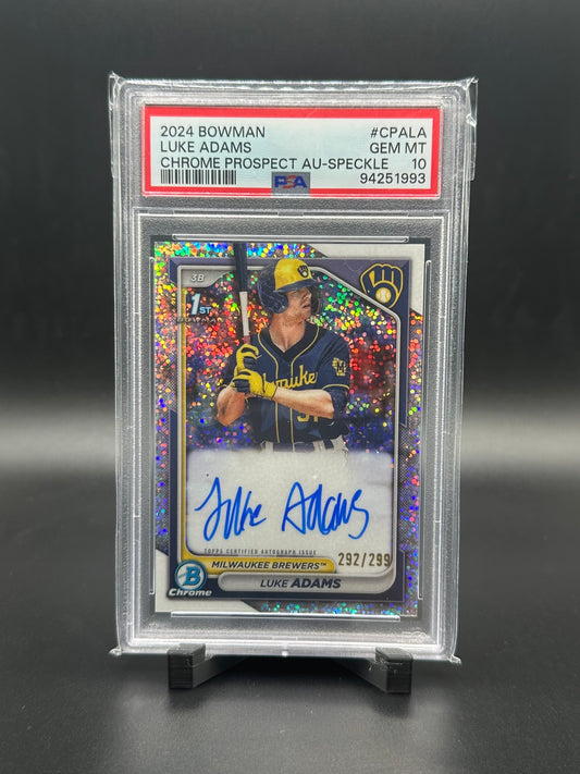 Luke Adams Bowman 1st Speckle Auto /299 PSA 10