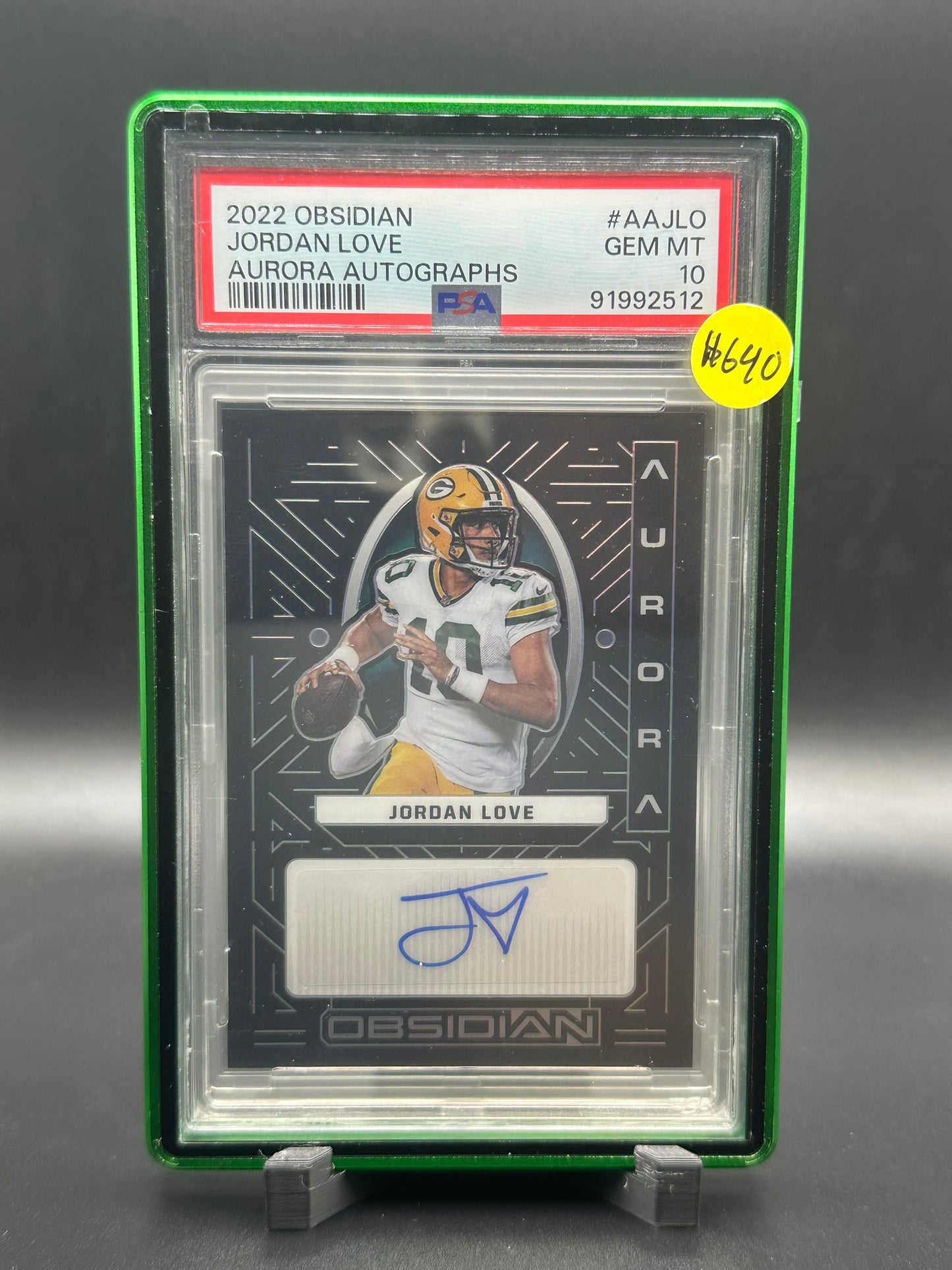 Jordan Love Obsidian Aurora Auto /100 PSA 10