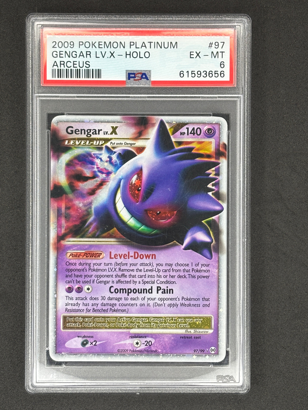 Gengar LV.X #97 Platinum PSA 6