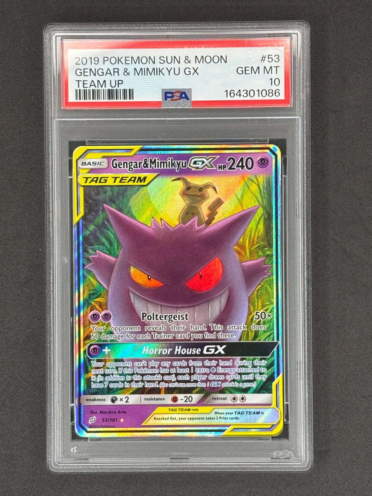 Gengar & Mimikyu GX Team Up PSA 10 #53