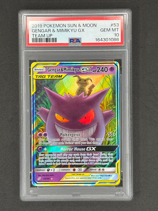 Gengar & Mimikyu GX Team Up PSA 10 #53