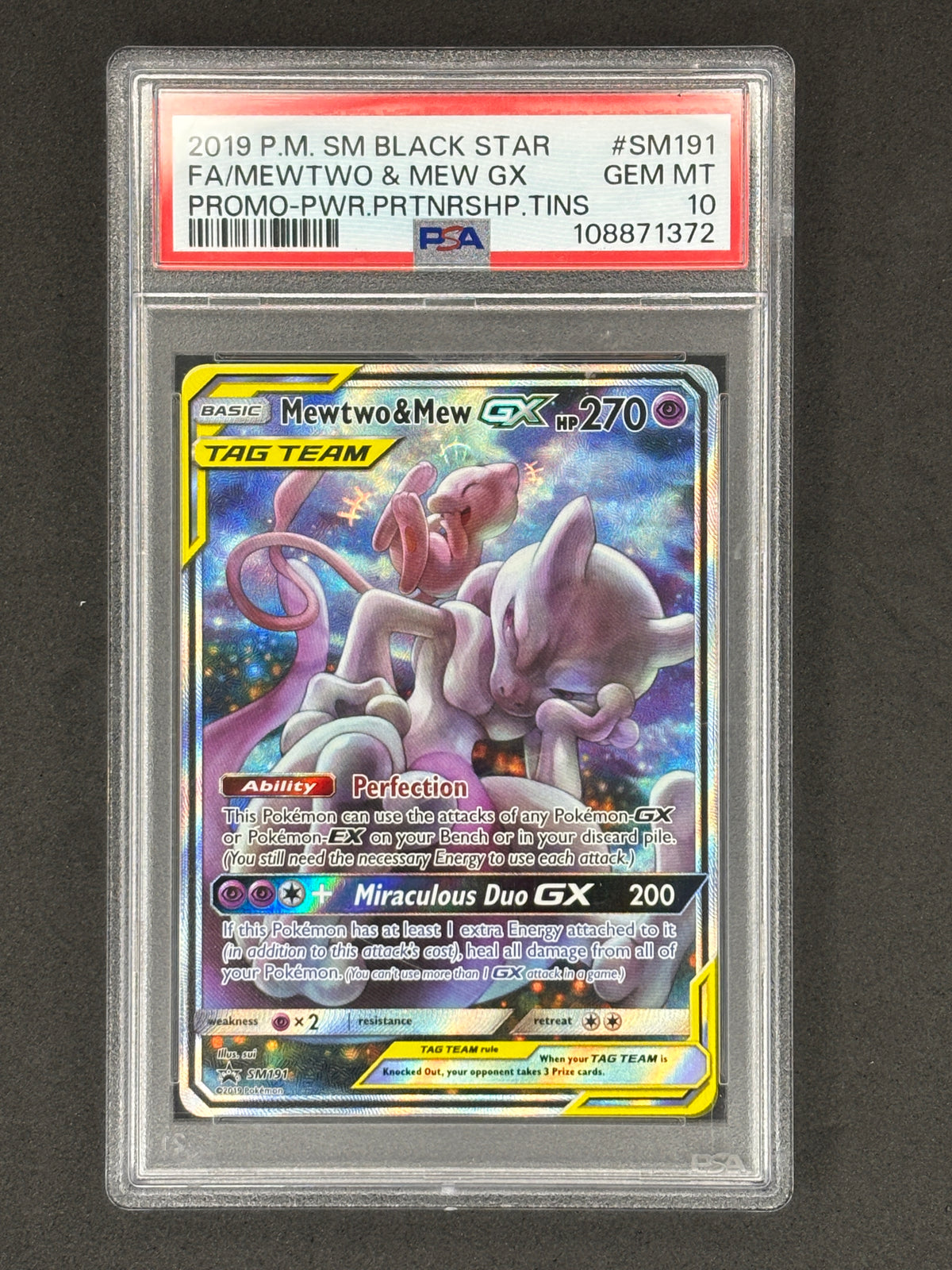 Mewtwo & Mew GX Promo SM191 PSA 10
