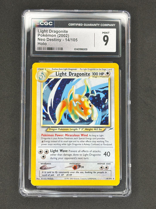 CGC 9 Light Dragonite Holo Neo Destiny #14