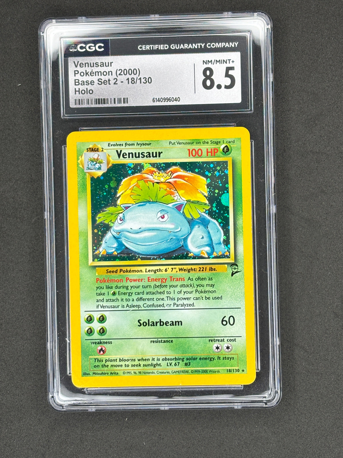 CGC 8.5 Venusaur Holo Base Set 2 #18