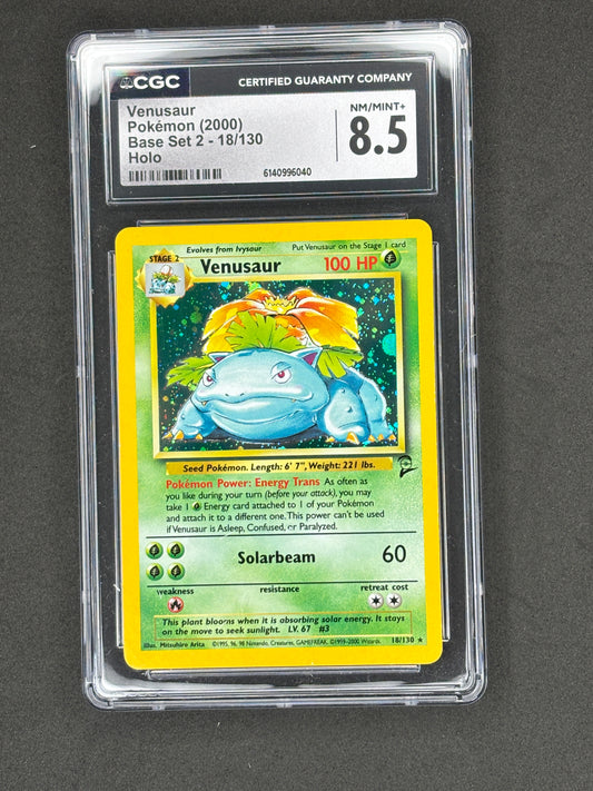 CGC 8.5 Venusaur Holo Base Set 2 #18