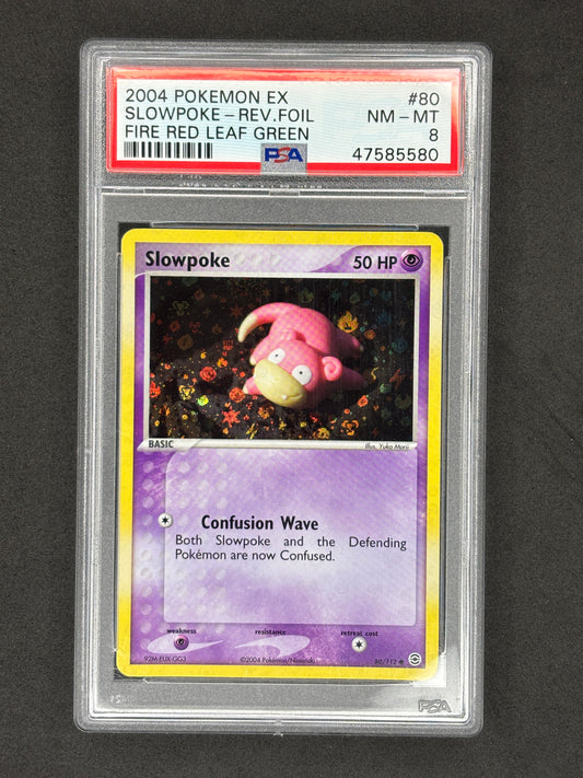 PSA 8 Slowpoke Reverse Holo #80 Fire Red Leaf Green