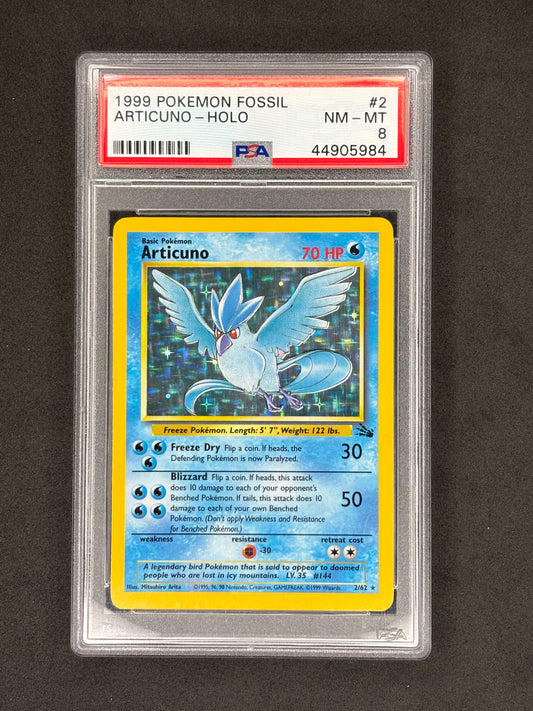PSA 8 Articuno Holo #2 Fossil