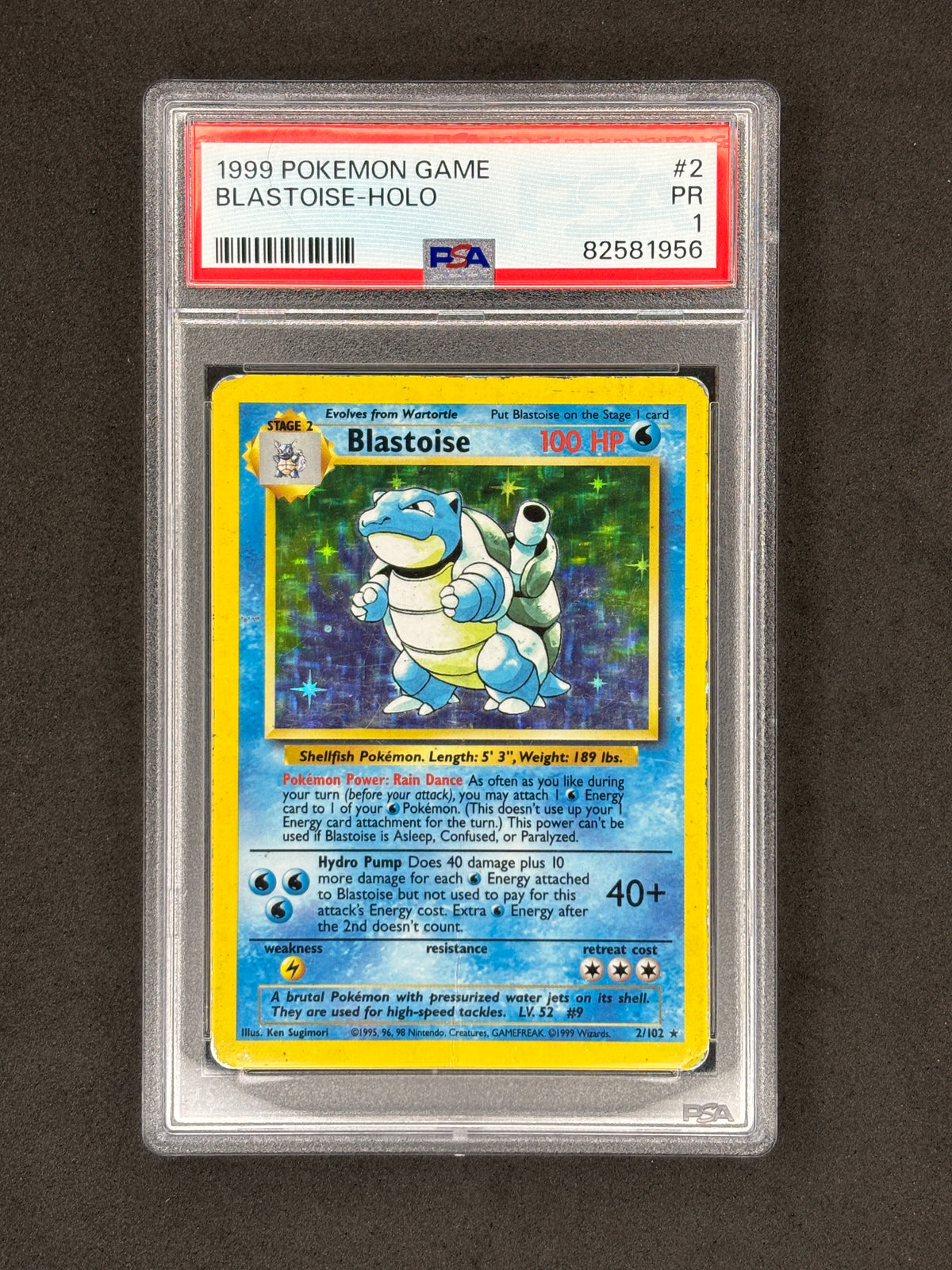 PSA 1 Blastoise Holo #2 Base Set
