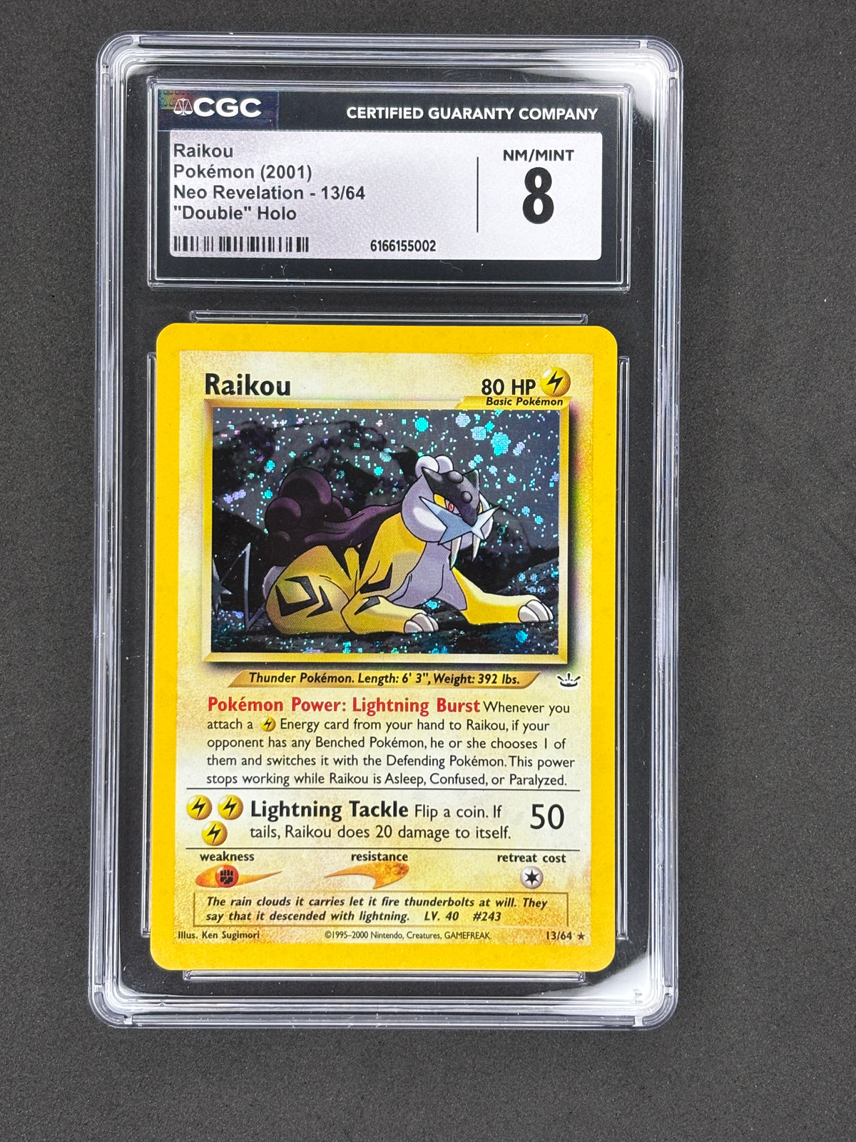 CGC 8 Raikou Double Holo Neo Revelation