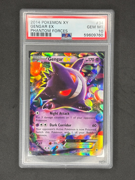 PSA 10 Gengar Ex #34 Phantom Forces