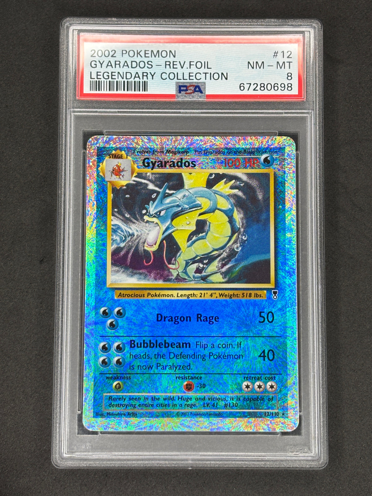 PSA 8 Gyarados Reverse Holo #12 Legendary Collection