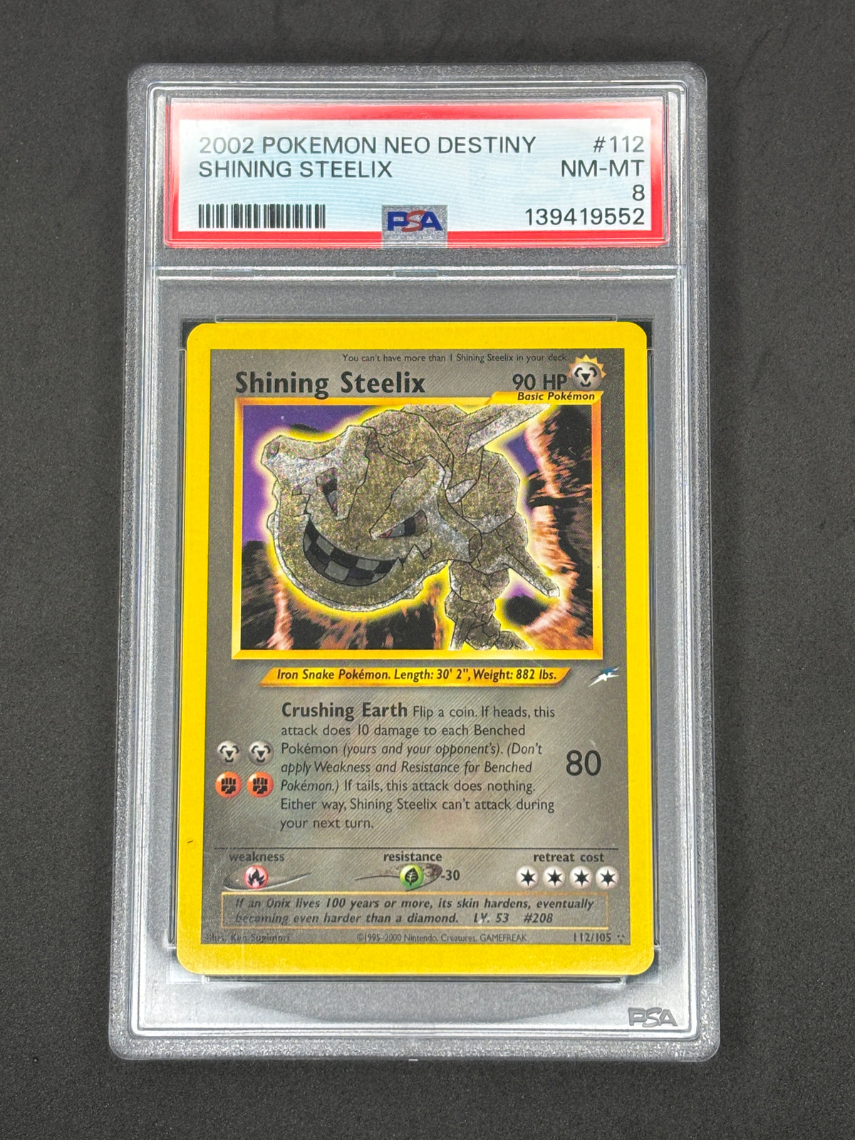 PSA 8 Shining Steelix Neo Destiny Holo #112