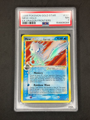 PSA 7 Mew Gold Star Holo EX Dragon Frontiers #101