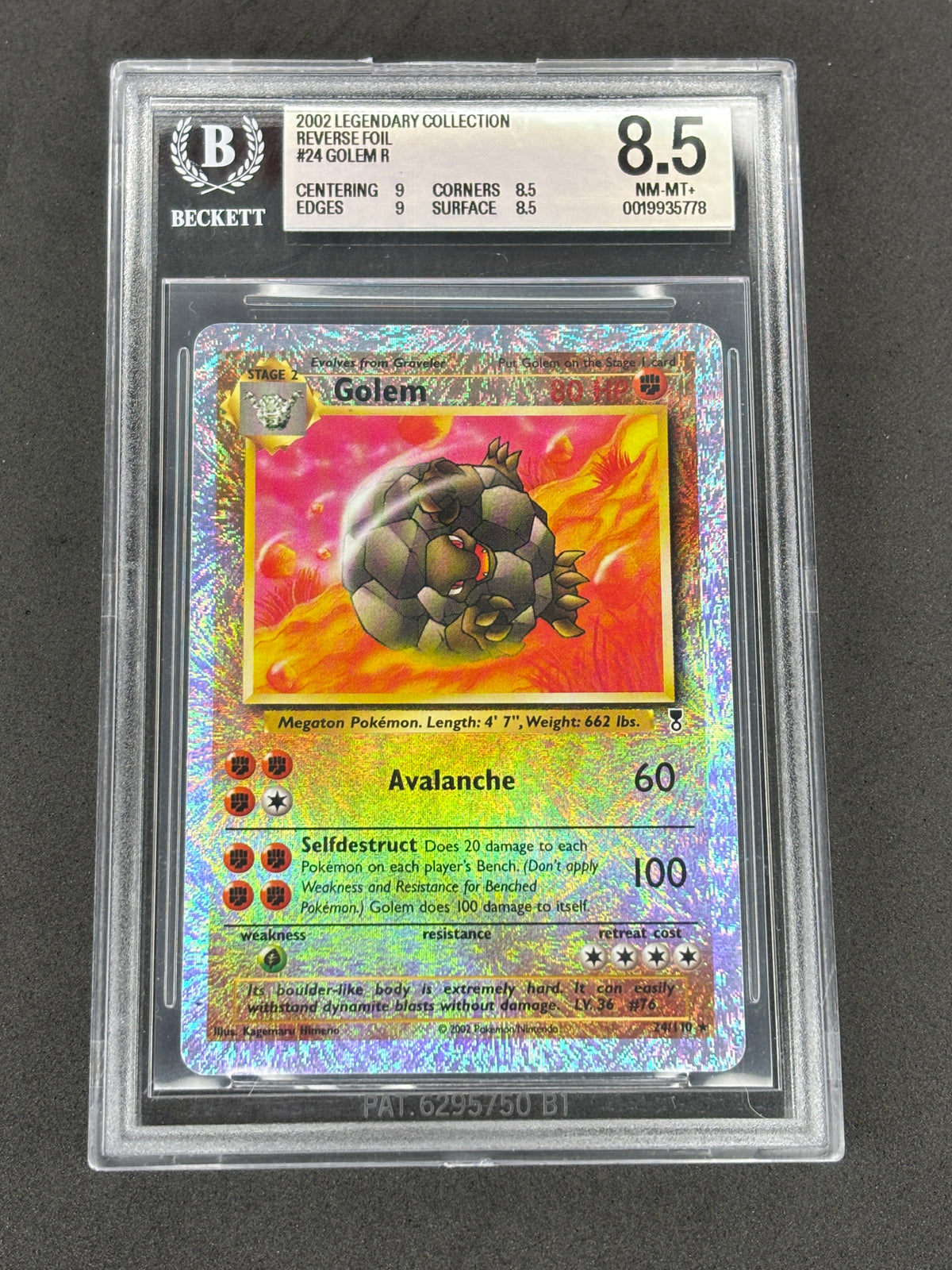 2002 Golem Reverse Holo #24 Legendary Collection BGS 8.5