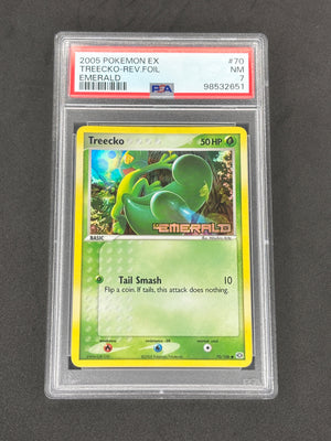 2005 Treecko Reverse Holo EX Emerald PSA 7