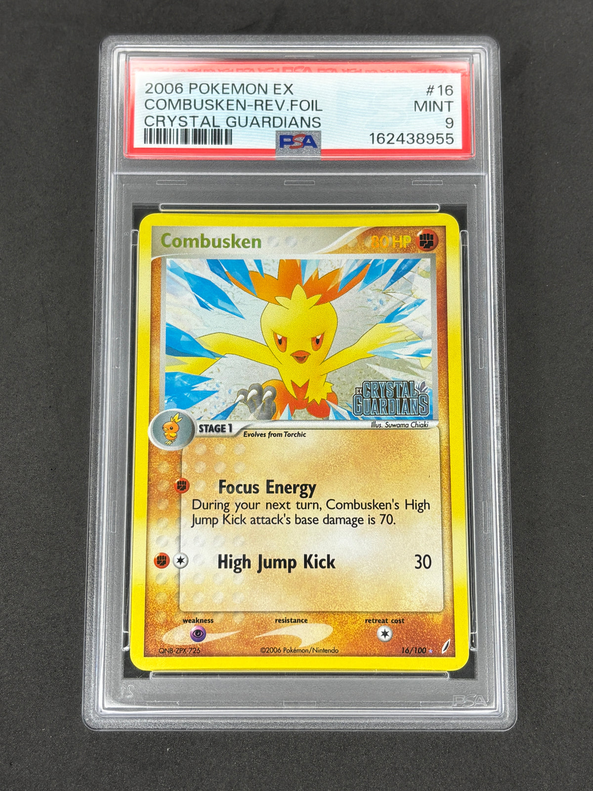 2006 Combusken Reverse Holo #16 EX Crystal Guardians PSA 9