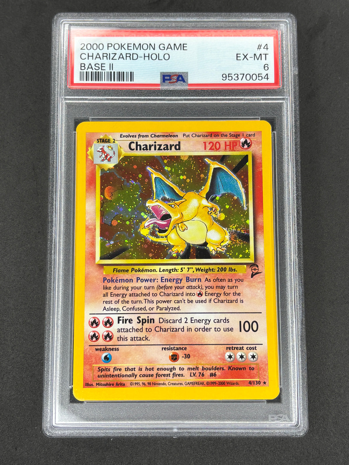 2000 Charizard Holo #4 Base Set 2 PSA 6