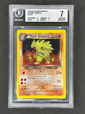2002 Pokemon Dark Tyranitar Holo #11 Neo Destiny BGS 7
