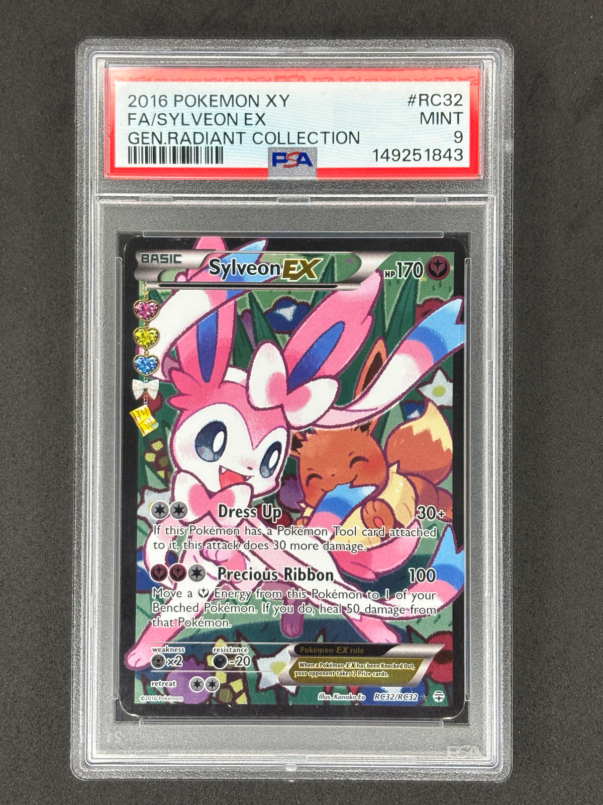 2016 Pokemon Sylveon Ex #RC32 Generations Radiant Collection PSA 9