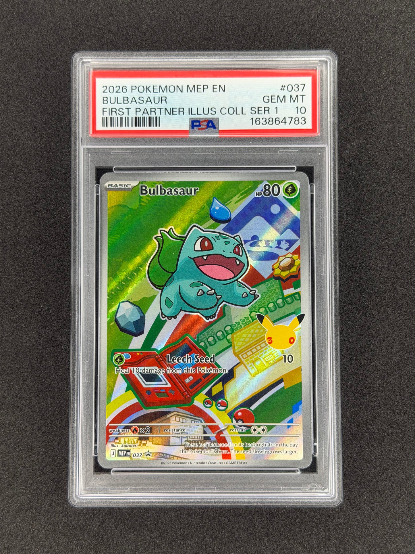 Bulbasaur #37 First Partner Pokemon Promo PSA 10
