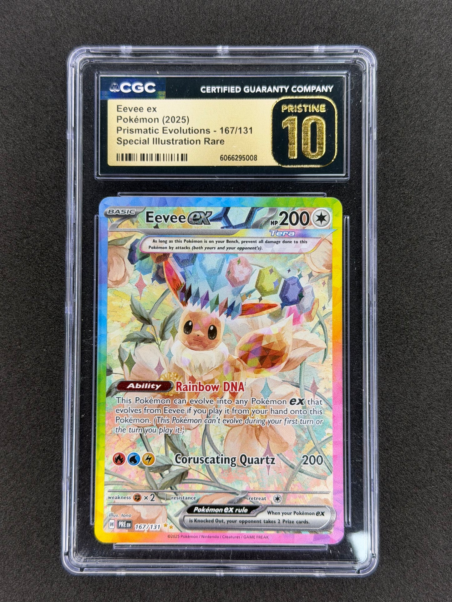 Eevee ex #167 Pokemon Prismatic Evolutions CGC Pristine 10
