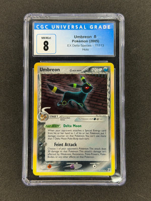 Umbreon #17 Pokemon Delta Species Holo CGC 8