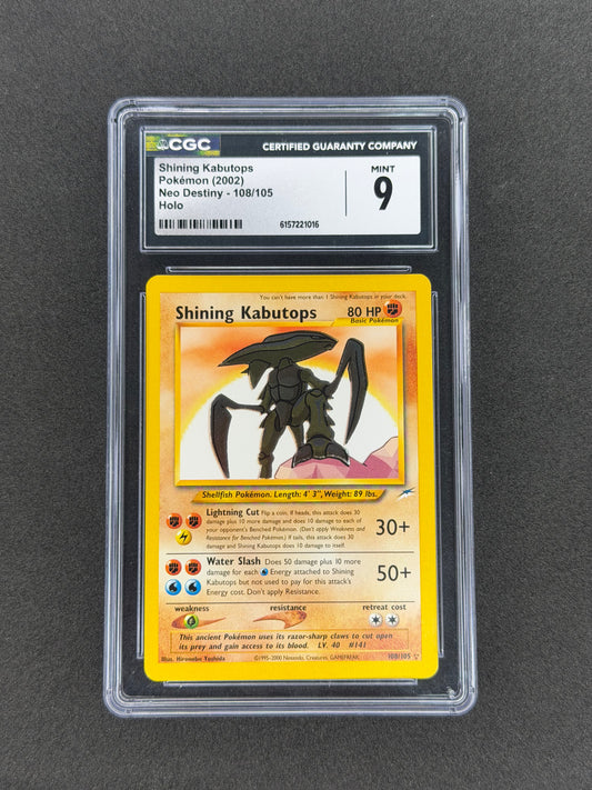 Shining Kabutops #108 Pokemon Neo Destiny CGC 9