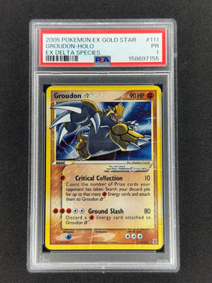 Groudon [Gold Star] #111 Pokemon Delta Species PSA 1