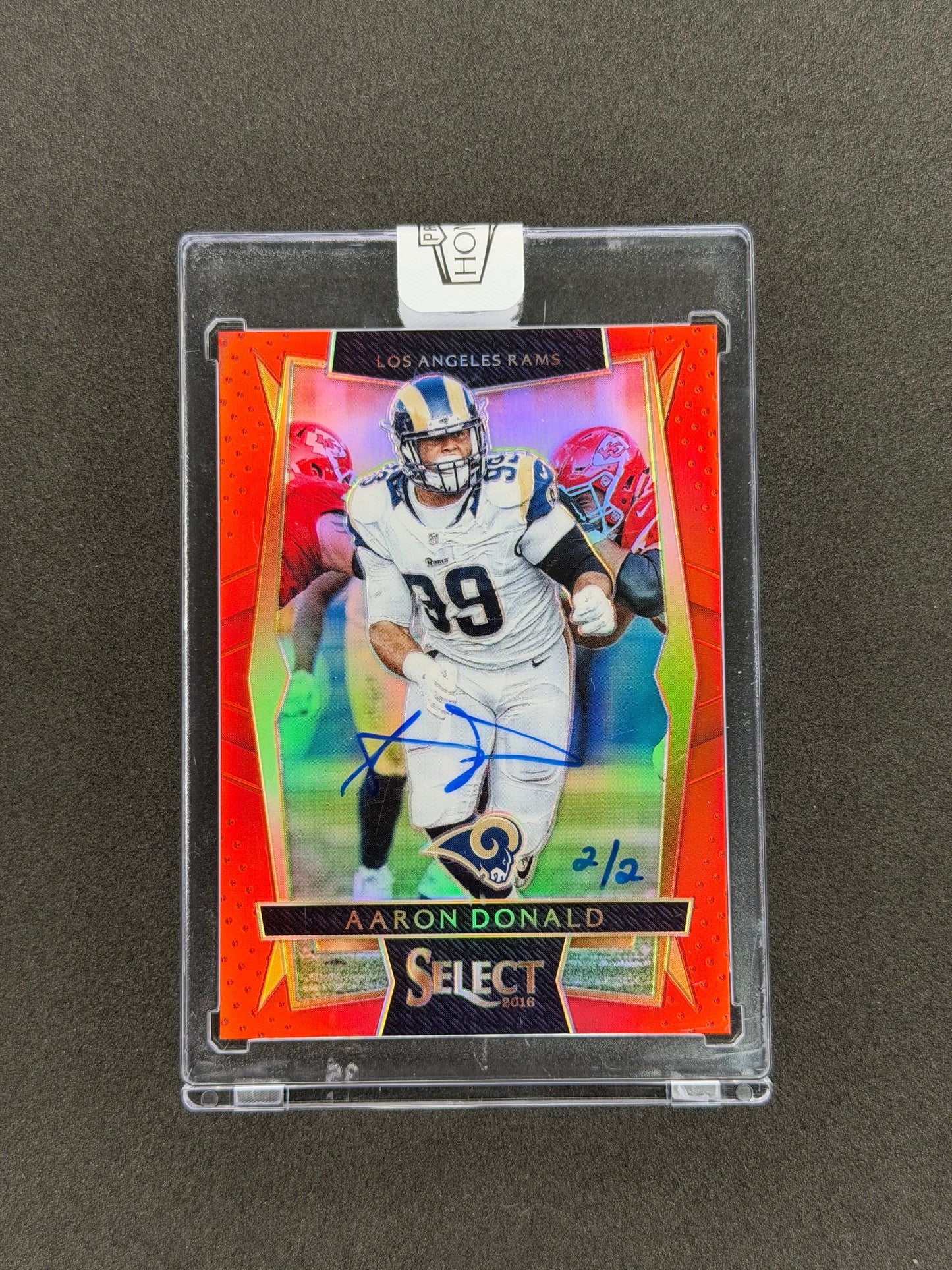 Aaron Donald 2025 Panini Honors Auto Hand-Numbered #2/2 Select Red