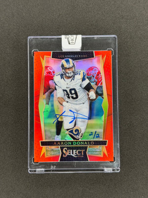 Aaron Donald 2025 Panini Honors Auto Hand-Numbered #2/2 Select Red