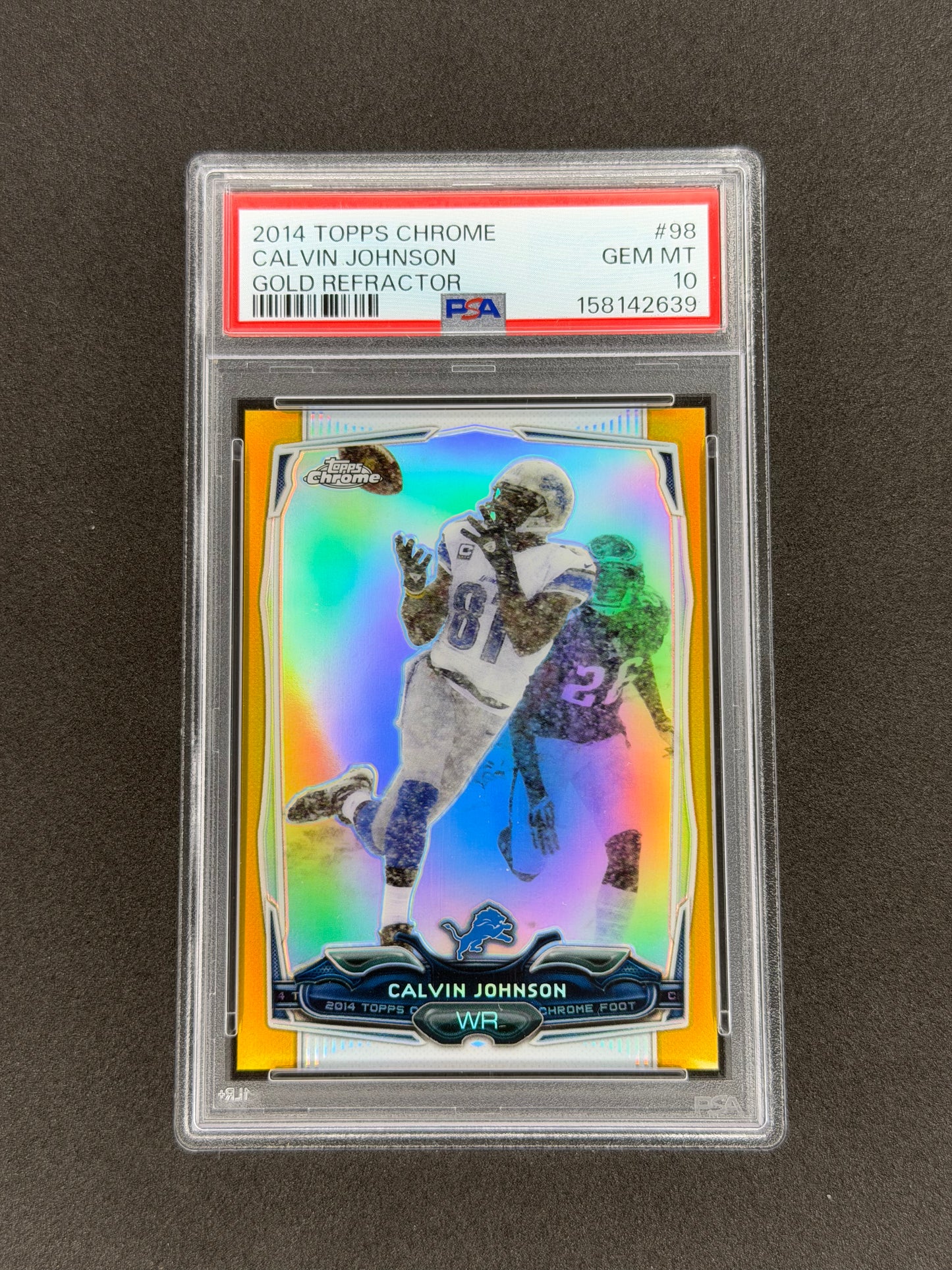 2014 Topps Chrome Calvin Johnson Gold Refractor #/50 PSA 10