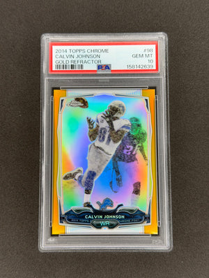 2014 Topps Chrome Calvin Johnson Gold Refractor #/50 PSA 10